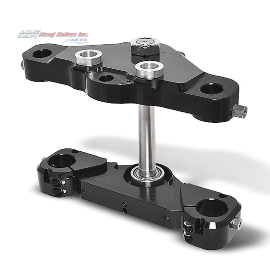 Bolt-On triple tree kit for a 23 inch wheel. Black anodized. Fits 2000-2013 FL touring