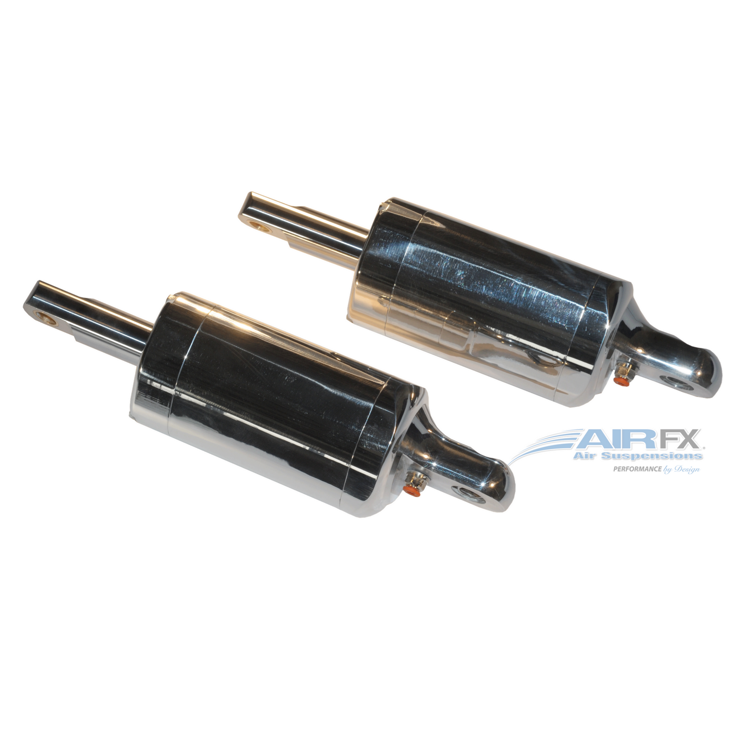 Rear magnum shock pair with polished show quality finish 10”-13” pin to pin travel. Fits 2000-2018 Harley FL/Touring, stock stroke (FXA-2010-P) [+$1,155.00]